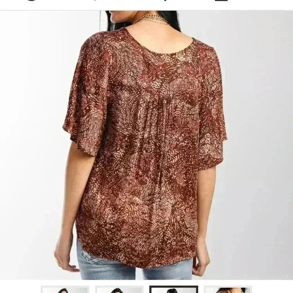 Daytrip Brown Patterned Blouse - image 3
